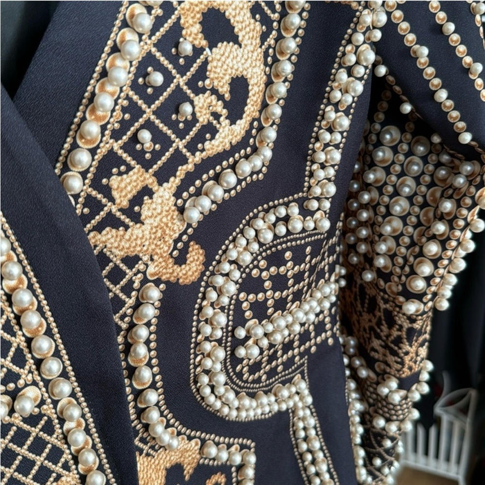 Elegant Black and Gold Mini Dress - Picture 9 of 15